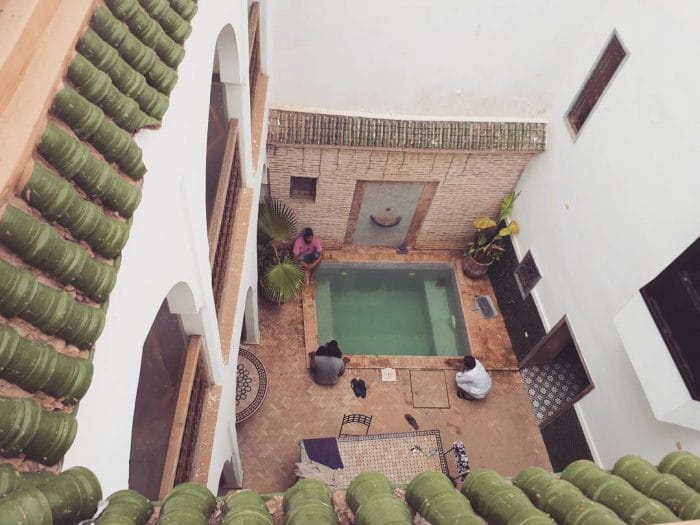 morocco, riad, marrakech, swimmingpool, architecture