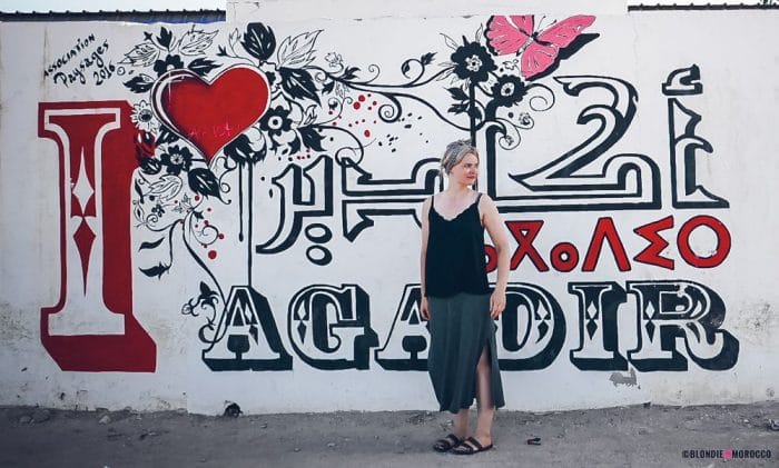 morocco agadir grafiti girl wall