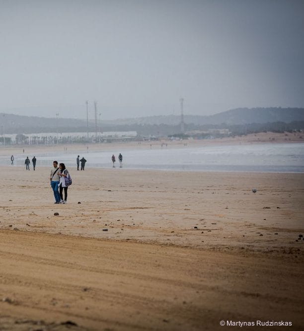 essaouira, beach, ocean, walk, people