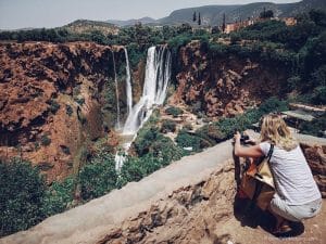 ouzoud, waterfall, morocco, mountain, girl