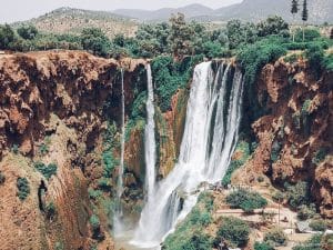 ouzoud, waterfall, morocco, mountain, view