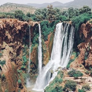 ouzoud, waterfall, morocco, mountain, view