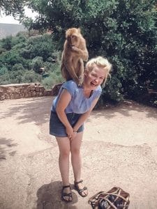monkey, forest, morocco, people, ouzoud, girl, blondie