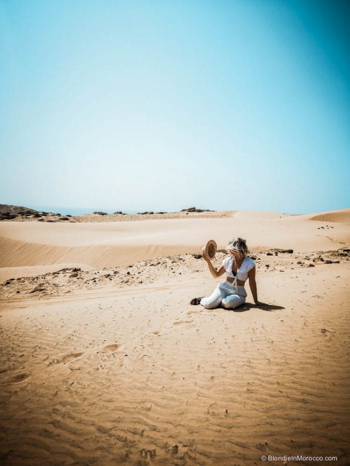 Sidi M'Barek waterfalls morocco nature mountains dunes girl posing