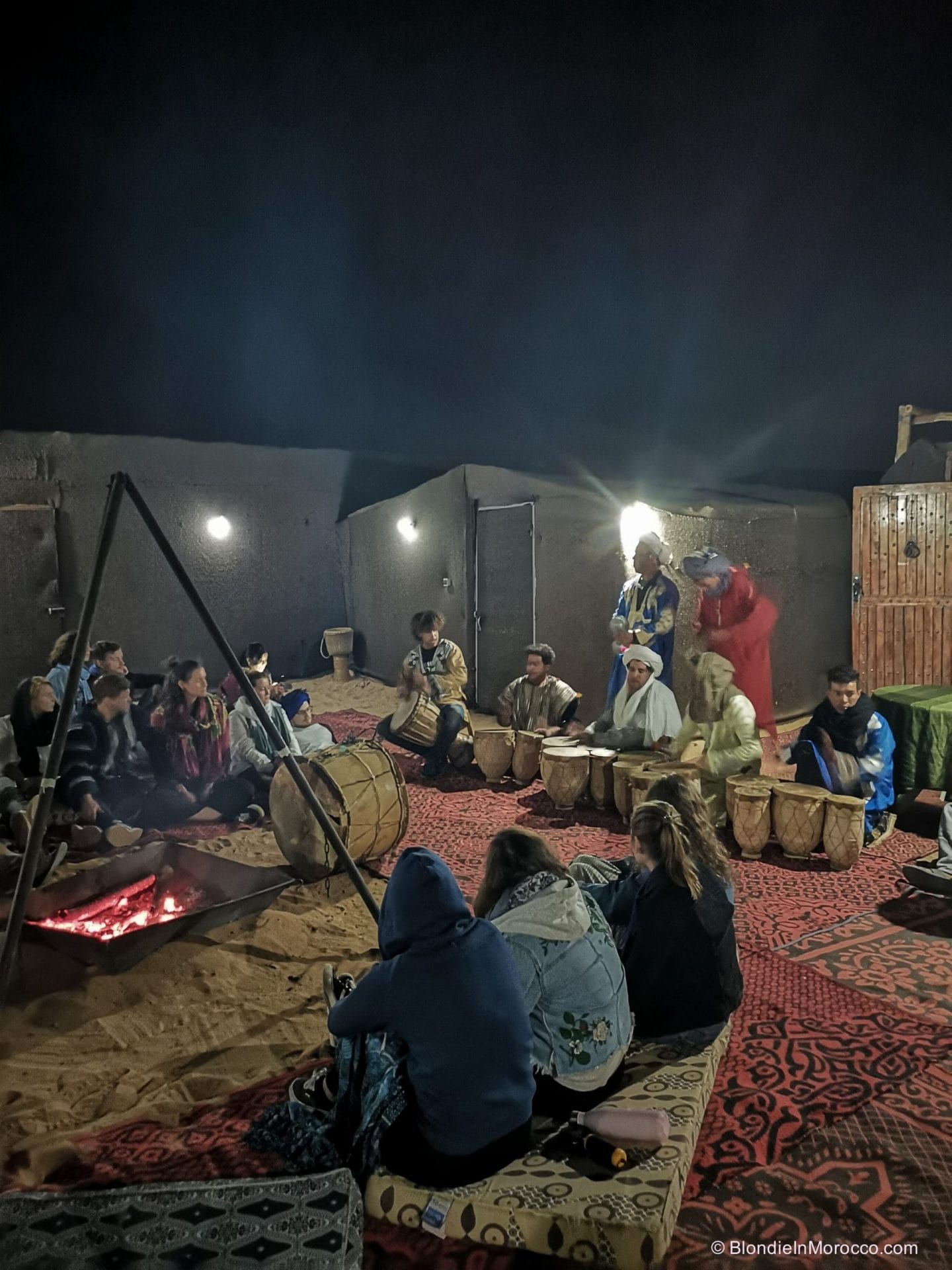 sahara desert camels sand dunes morocco berbers camp dinner fire