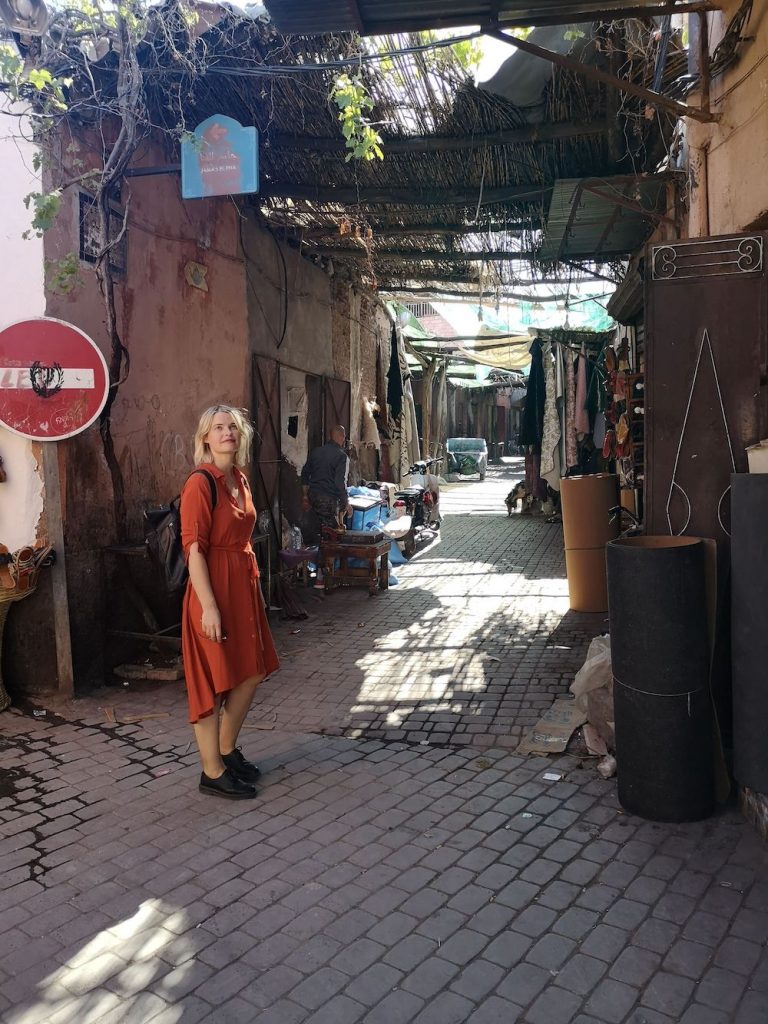 marrakech street medina girl souks