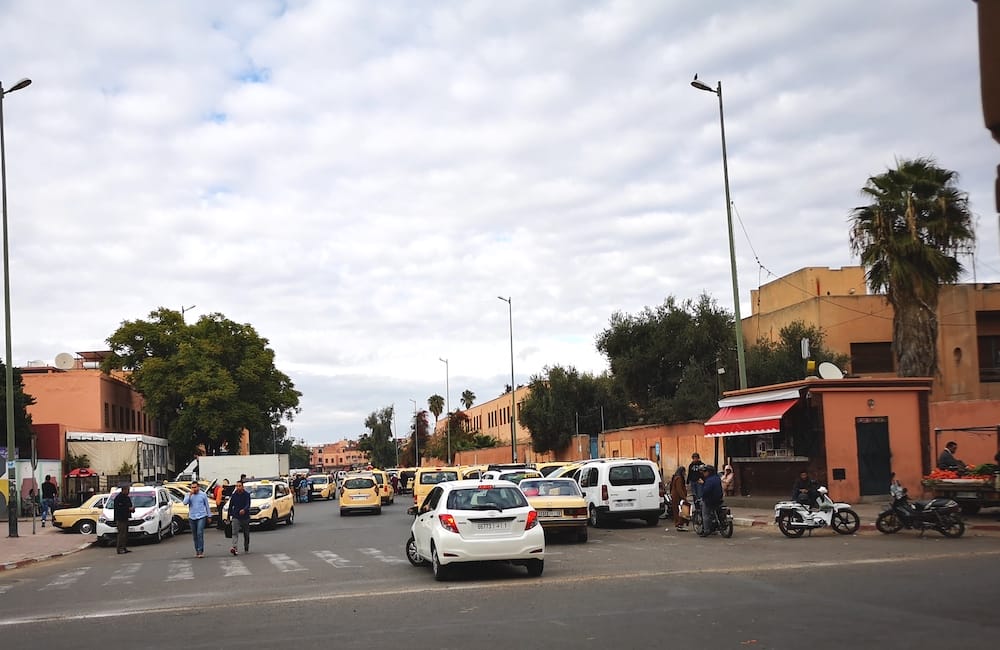 taxi morocco marrakech parking big taxis