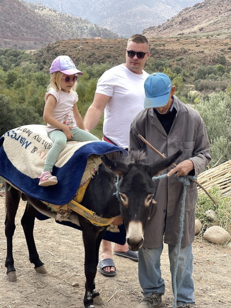 kids, morocco, donkey, vacation, family
